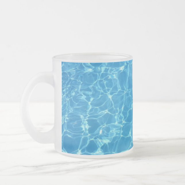 “SwimmingPool " Frosted Glass Coffee Mug (Left)