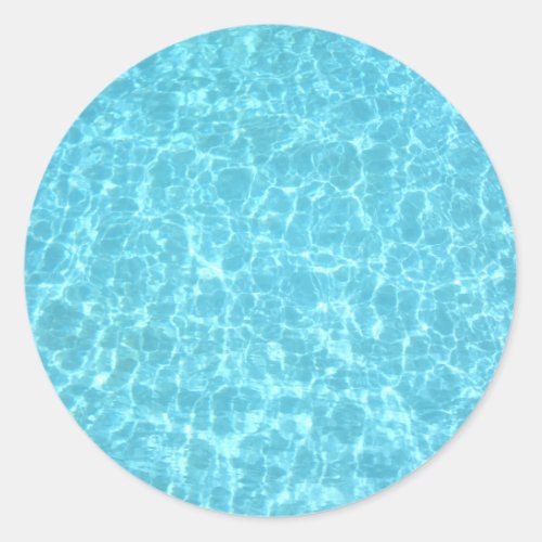 Swimmingpool Party Blue Water Blank Template Classic Round Sticker