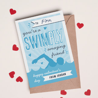 Swimply Amazing | Swim Valentine's Day Card