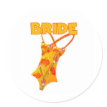 Swimsuit Bride Classic Round Sticker