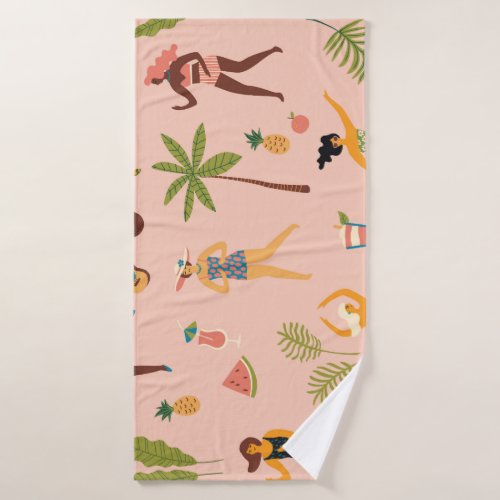 Swimsuit Ladies Tropical Vintage Dance Bath Towel