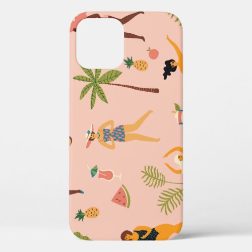 Swimsuit Ladies Tropical Vintage Dance iPhone 12 Case