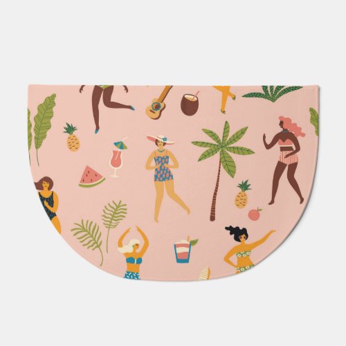 Swimsuit Ladies Tropical Vintage Dance Doormat