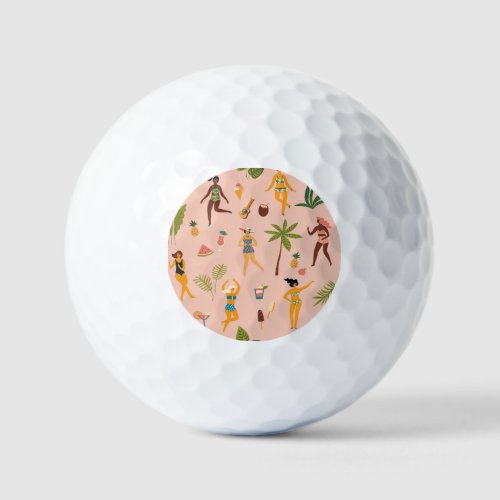 Swimsuit Ladies Tropical Vintage Dance Golf Balls