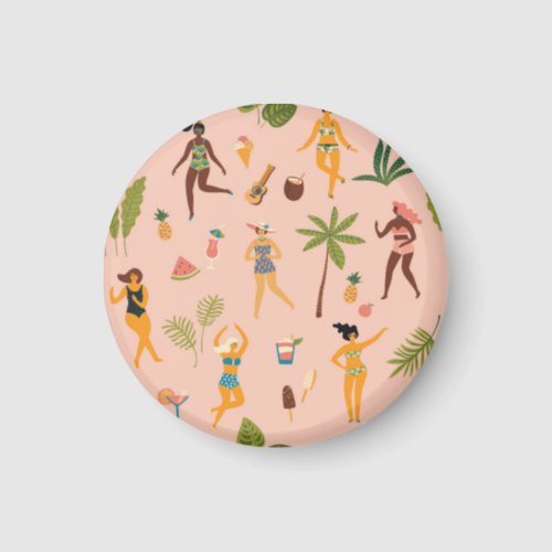 Swimsuit Ladies Tropical Vintage Dance Magnet