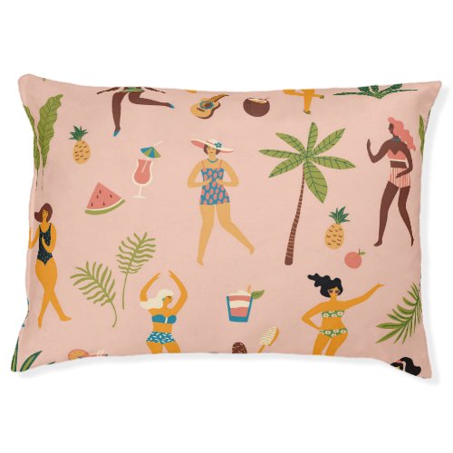 Swimsuit Ladies Tropical Vintage Dance Pet Bed