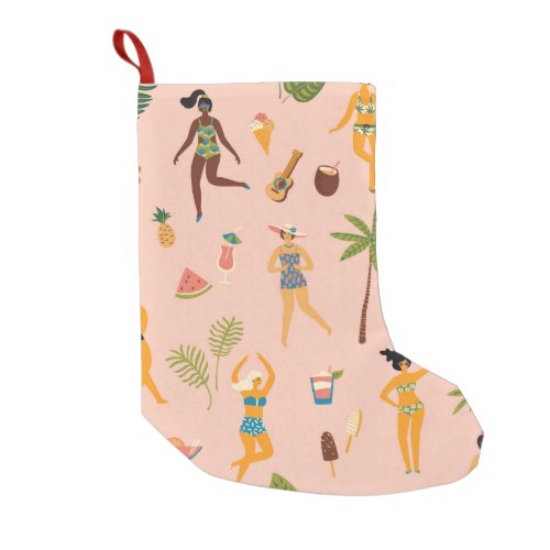 Swimsuit Ladies Tropical Vintage Dance Small Christmas Stocking