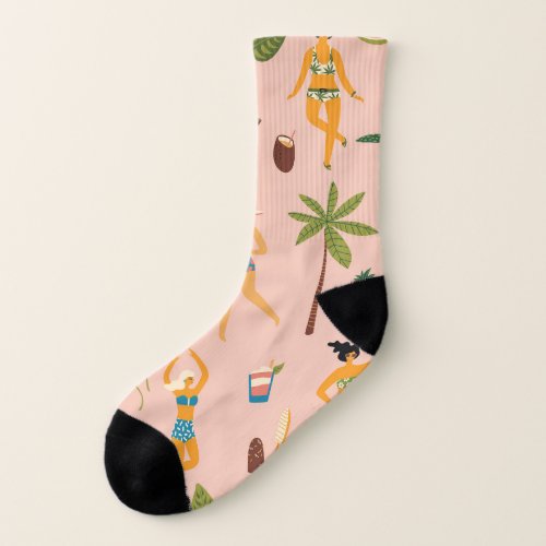 Swimsuit Ladies Tropical Vintage Dance Socks
