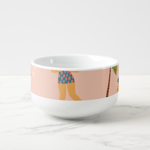 Swimsuit Ladies Tropical Vintage Dance Soup Mug