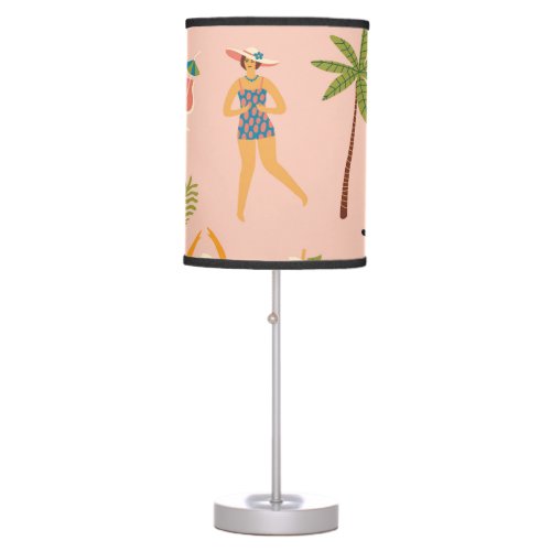 Swimsuit Ladies Tropical Vintage Dance Table Lamp