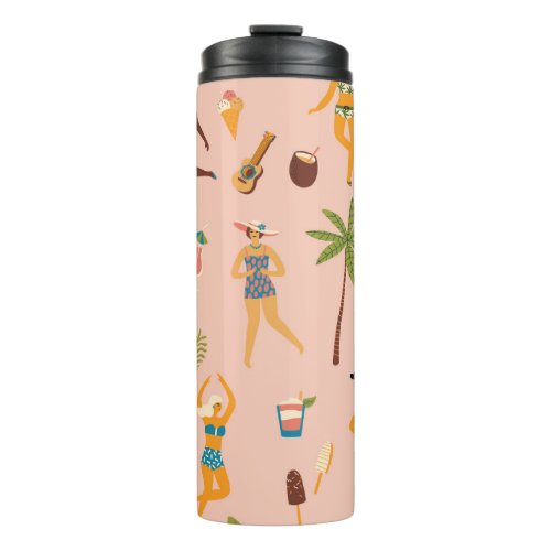 Swimsuit Ladies Tropical Vintage Dance Thermal Tumbler