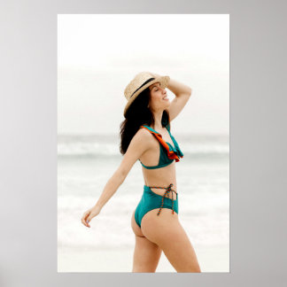 Swimsuit Model In Teal Bikini Poster