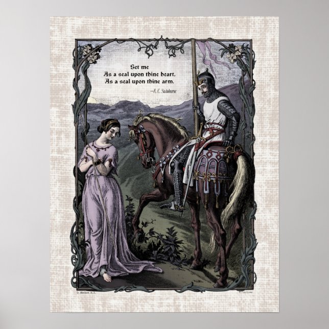 Swinburne "An Old Saying" Victorian Poem Art 17x22 Poster (Front)