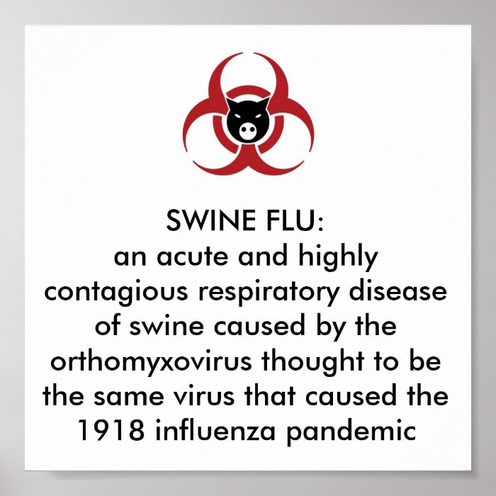 SWINE FLU H1N1 PANDEMIC POSTER