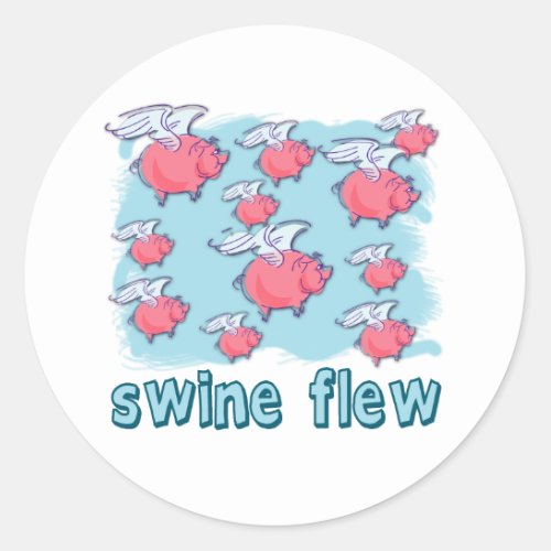 Swine Flu Humor Products Classic Round Sticker