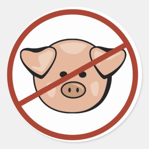 Swine Flu  Pork Classic Round Sticker