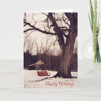 swing and snow, Happy Holidays Holiday Card