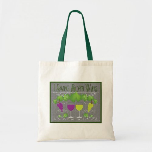 Swing Both Ways Red  White Wine Tote Bag