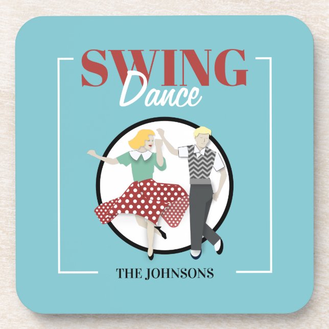 Swing Dance Beverage Coaster (Front)
