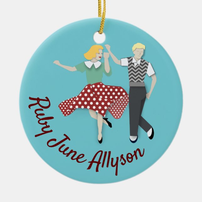Swing Dance Ceramic Ornament (Front)