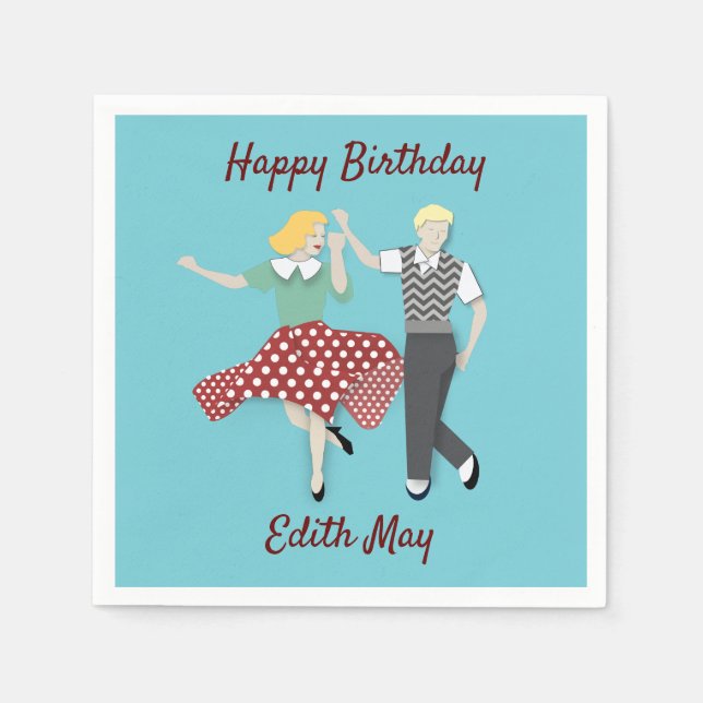 Swing Dance Couple Napkins (Front)