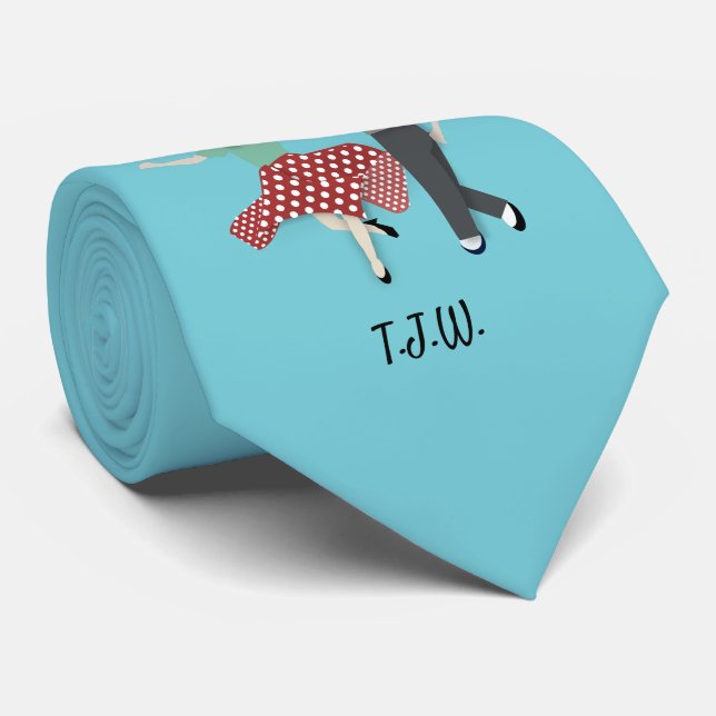 Swing Dance Couple Neck Tie (Rolled)