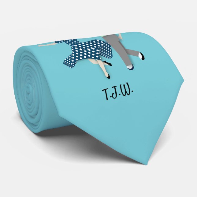 Swing Dance Couple Neck Tie (Rolled)