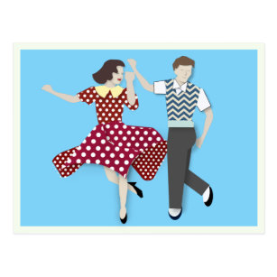 Swing Dance Couple Postcard