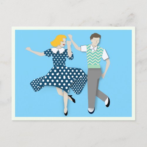 Swing Dance Couple Postcard