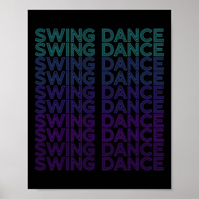 Swing Dance Dancing Retro Swing Dancer  Poster (Front)
