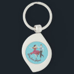 Swing Dance Keychain<br><div class="desc">Swing dance design with customisable text.</div>