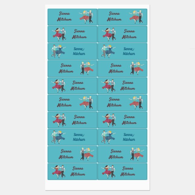 Swing Dance Kids' Labels (Sheet)