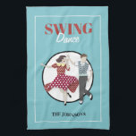 Swing Dance Kitchen Towel<br><div class="desc">Swing dance design with customisable text.</div>