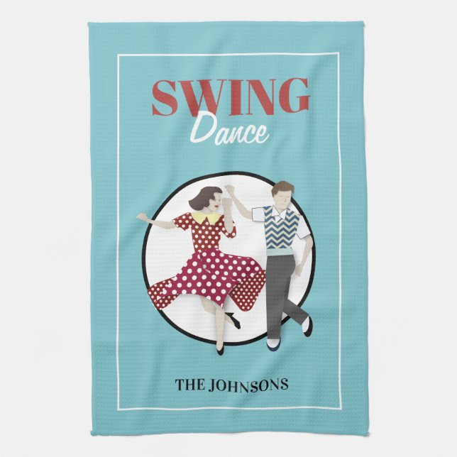 Swing Dance Kitchen Towel (Vertical)