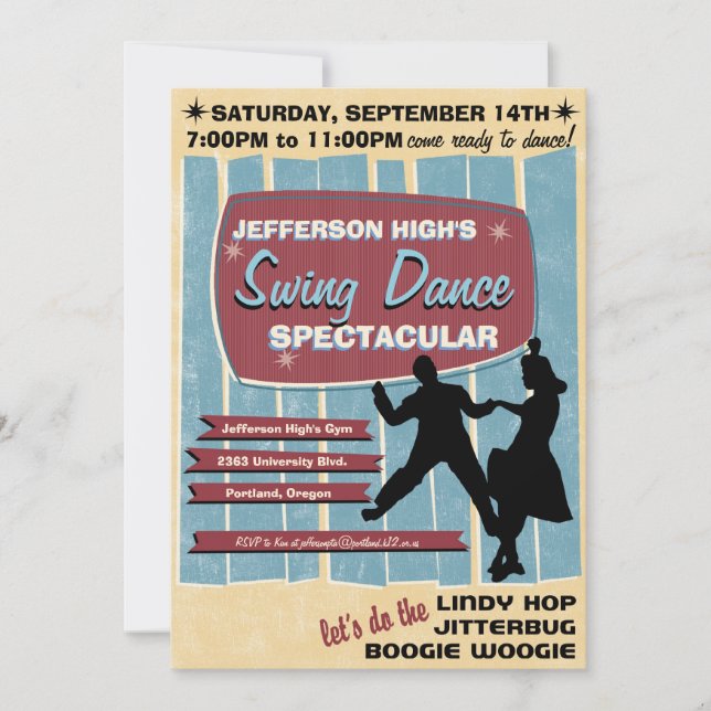 Swing Dance Party Invitation (Front)