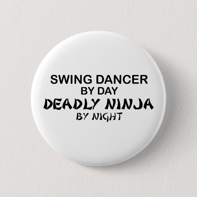 Swing Dancer Deadly Ninja by Night Pinback Button (Front)