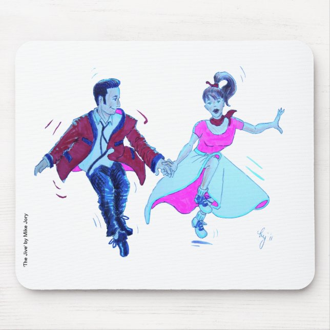 swing dancer pink poodle skirt saddle shoes mouse pad (Front)