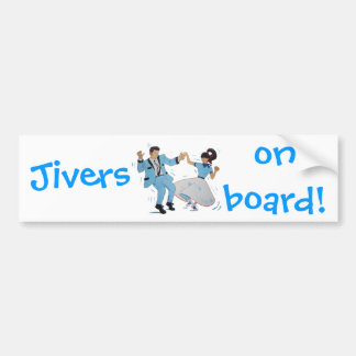 swing dancer with poodle skirt and saddle shoes bumper sticker