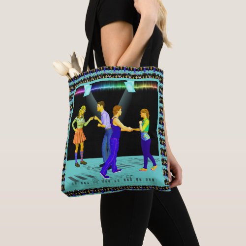 Swing Dancers Couples With Spotlights Tote Bag