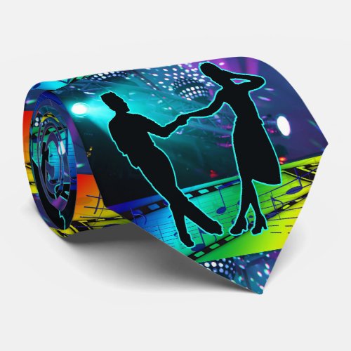 Swing Dancers Lights and Music Necktie