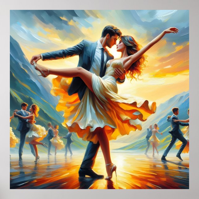 Swing Dancing Ballroom Dancing Dancer Dance Poster (Front)