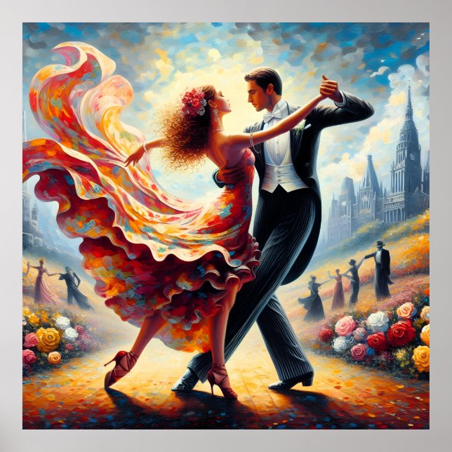 Swing Dancing Ballroom Dancing Dancer Dance Poster (Front)