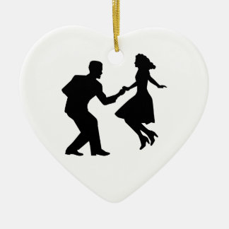 Swing dancing ceramic ornament