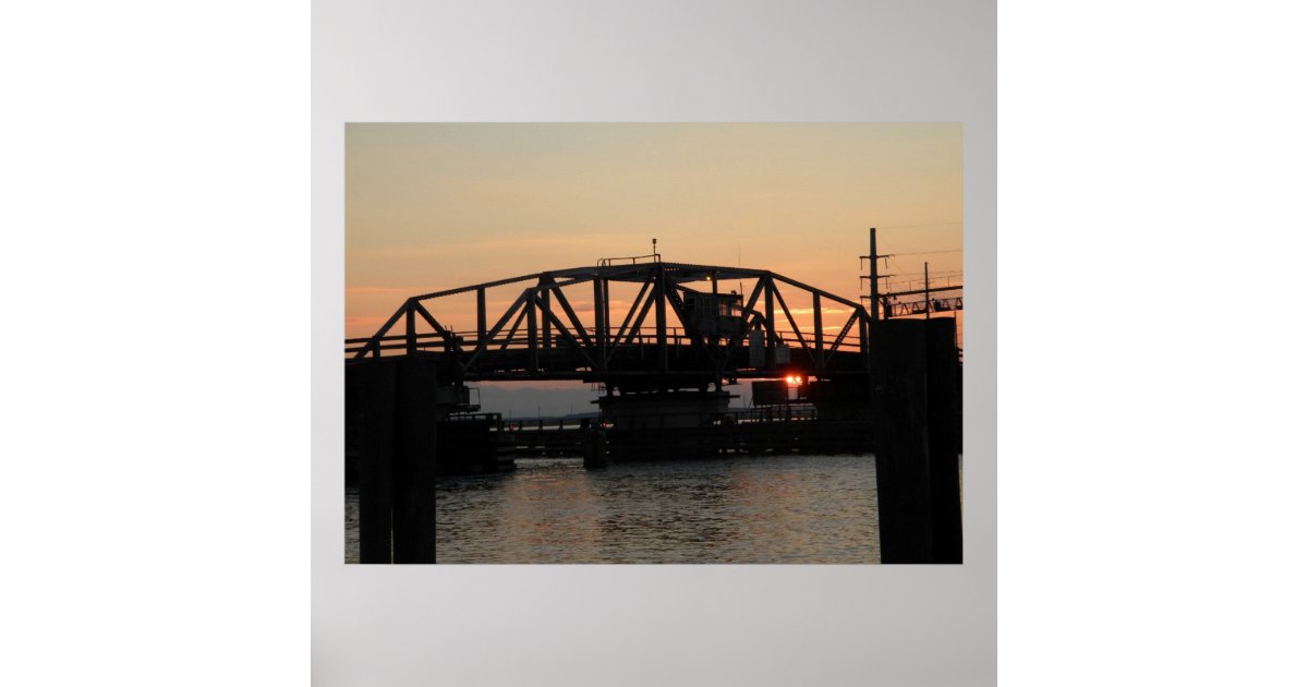 Swing Drawbridge at Sunset Poster | Zazzle