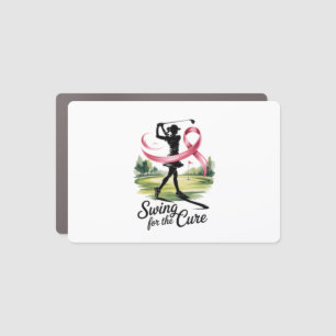 Swing for the Cure Golf Breast Cancer Car Magnet