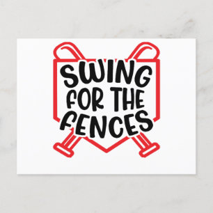Swing For The Fences Baseball Softball Girls Boys Postcard