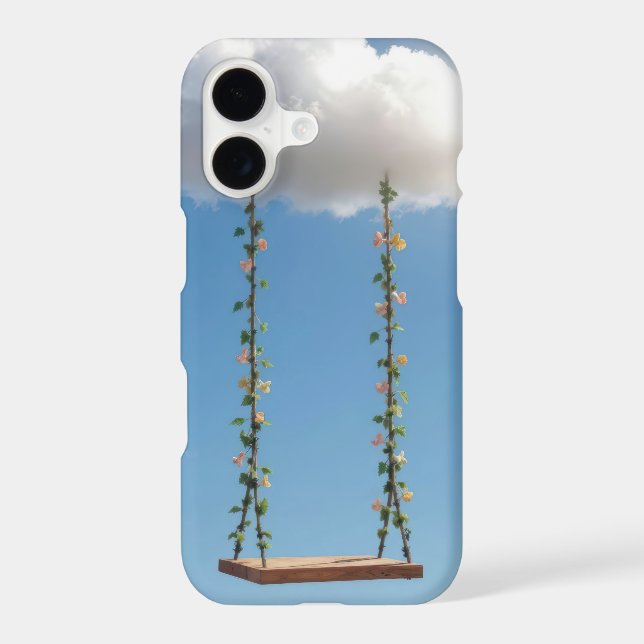 Swing Hanging From a Cumulus Cloud Iphone Case (Back)