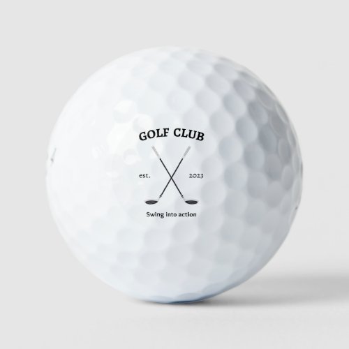 Swing into action golf club golf balls