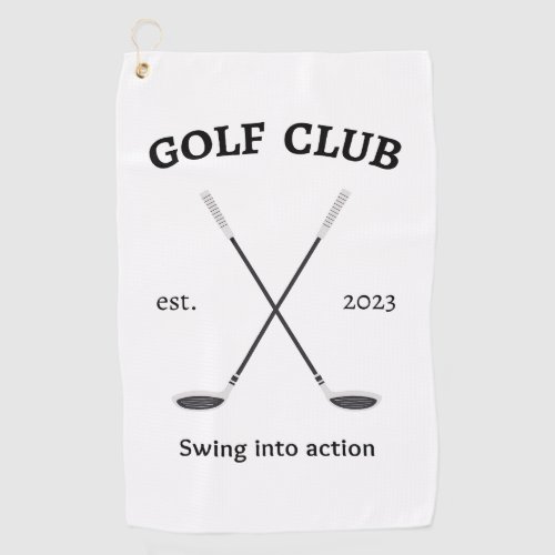 Swing into action golf club golf towel