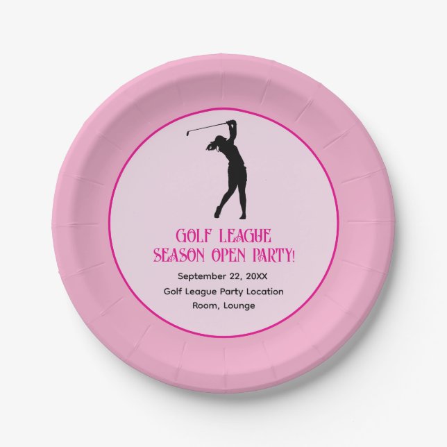 Swing into Fun: Ladies Golf League Celebration Paper Plates (Front)
